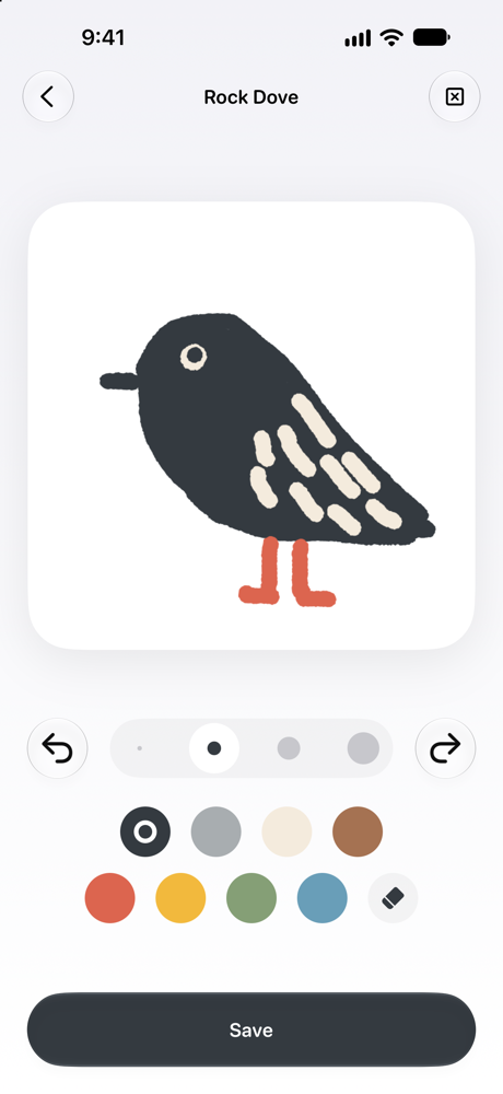 A hand-drawn bird in Bird’s sketch canvas